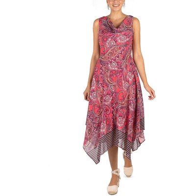 

Женское розовое платье миди до середины икры Robbie Bee Petites  BHFO 2263, Hot pink multi