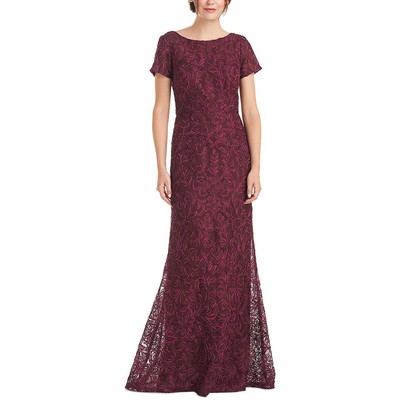 

JS Collections Женское платье макси Jolene Purple Soutache Mesh  BHFO 1397, Merlot