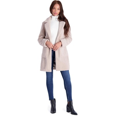 

Женская бежевая шуба из искусственного меха French Connection Teddy Lapel Outerwear  BHFO 5340, Бежевый