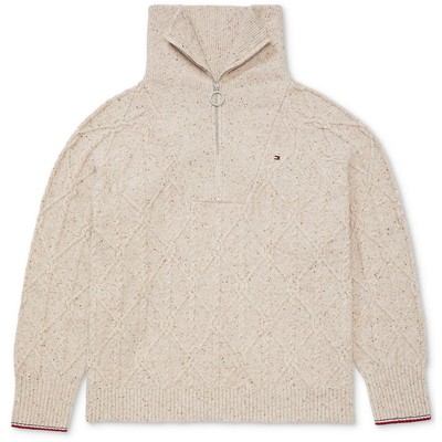 Tommy Hilfiger Женский темно-серый пуловер кабельной вязки Donegal, топ-свитер L BHFO 0230