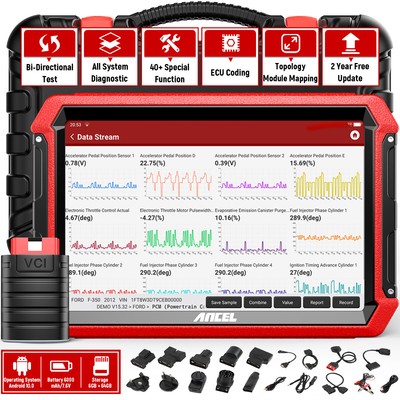10'' Bi-directional OBD2 Scanner Bluetooth Diagnostic Tool Topology Mapping 64GB 