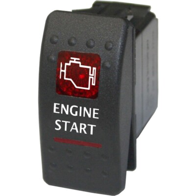 Rocker switch 753RM red momentary 12V ENGINE START marine boat fishing sump