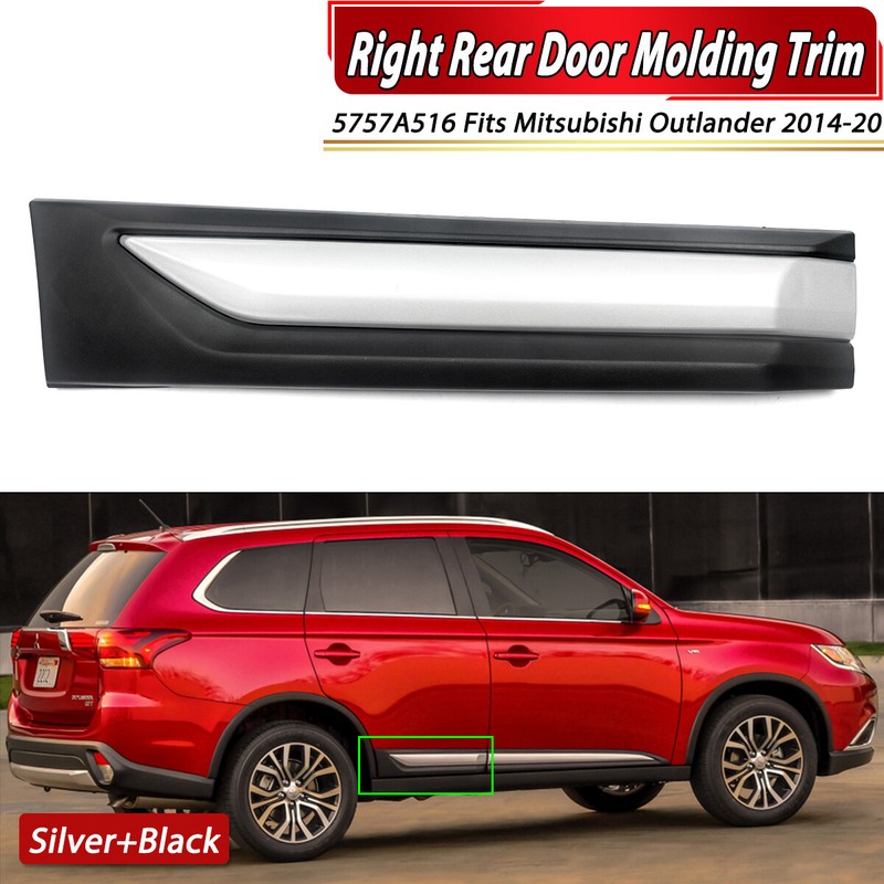 Fits 2014-2020 Mitsubishi Outlander Rear Right Lower Door Molding  