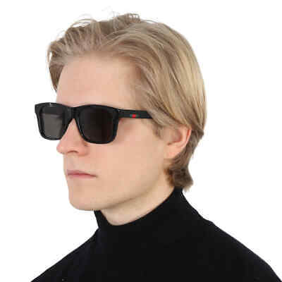 Pre-owned Gucci Polarized Grey Square Men's Sunglasses Gg0008s 002 53 Gg0008s 002 53 In Gray