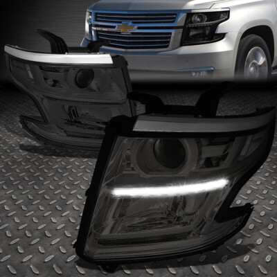 ДЛЯ 15-20 CHEVY TAHOE SUBURBAN ДЫМЧАТАЯ/ПРОЗРАЧНАЯ УГЛОВАЯ СВЕТОДИОДНАЯ ФАРА-ПРОЕКТОР DRL