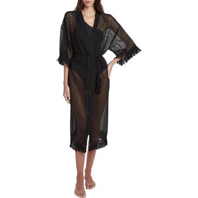 

Женский сетчатый кардиган с бахромой и открытым передом BCBG Max Azria