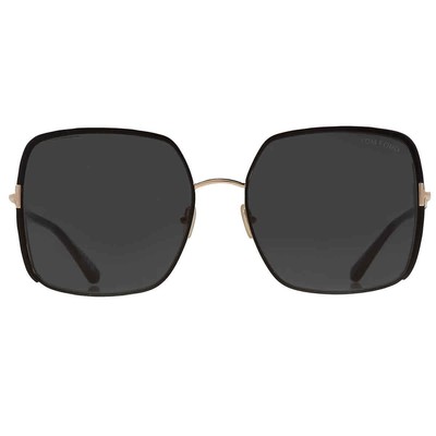 Pre-owned Tom Ford Raphaela Smoke Butterfly Ladies Sunglasses Ft1006 02a 60 Ft1006 02a 60 In Gray