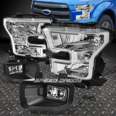 ХРОМИРОВАННЫЙ КОРПУС ПРОЗРАЧНОЙ БОКОВОЙ ФАРЫ + ХРОМИРОВАННАЯ ПРОТИВОТУМАННАЯ ФАРА + ВЫКЛЮЧАТЕЛЬ + ПРОВОДКА ДЛЯ 15-17 F150