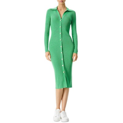 

Женское шерстяное платье-свитер миди Alice and Olivia Alcina Green Midi  BHFO 6535, Garden green