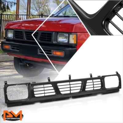 For 93-97 Nissan D21/Pickup Factory Style Black Frame Front Bumper Grille Shell