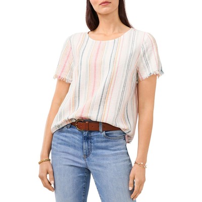 

Женская белая укороченная футболка с потертым краем Vince Camuto  BHFO 0411, Ultra white