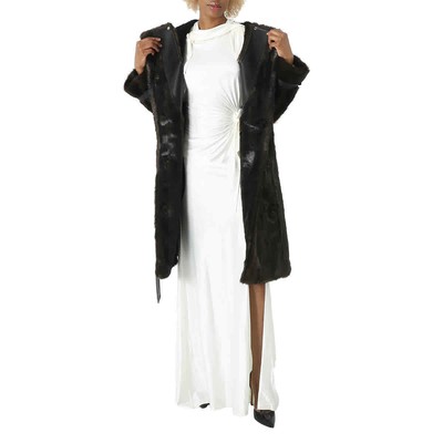 Pre-owned Burberry Ladies Brown Double-breasted Fur Coat