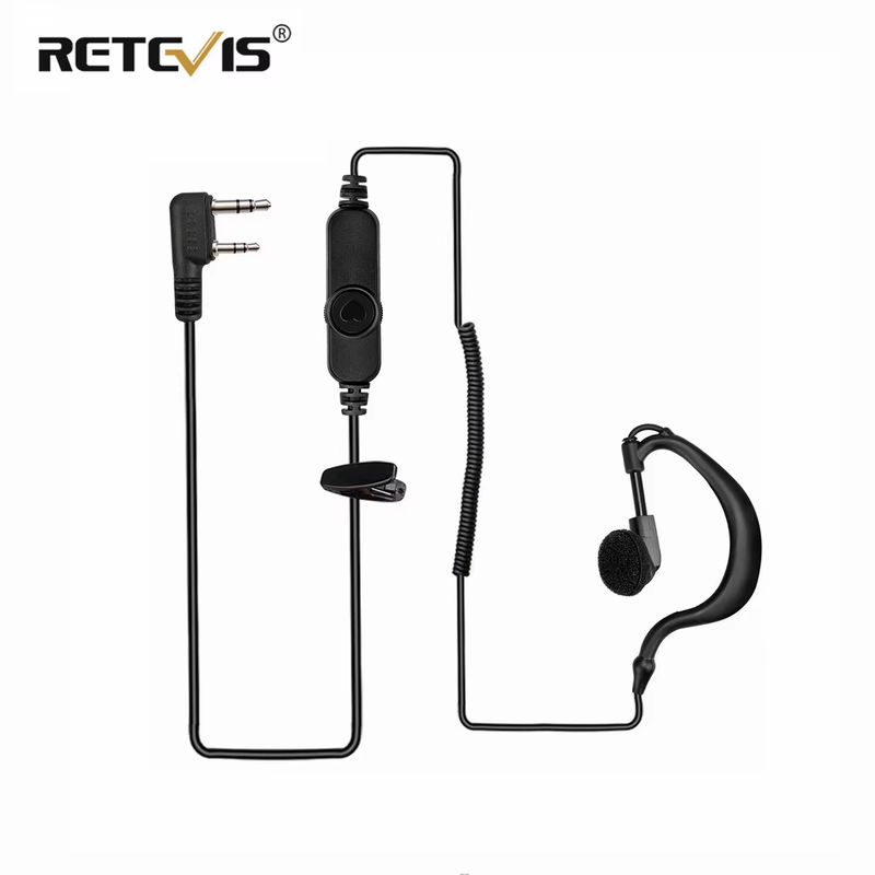 EEK010 Walkie Talkie Earpiece 2Pin K Plug Volume Control PTT Headset for H777 R