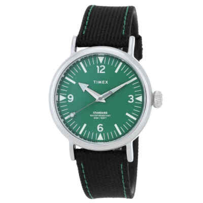Стандартные кварцевые мужские часы Timex с зеленым циферблатом TW2V44200