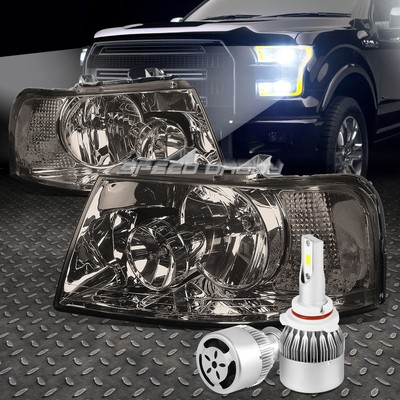 ЗАКОПЧЕННЫЙ КОРПУС ФАРЫ + ПРОЗРАЧНЫЙ УГОЛ + БЕЛЫЙ СВЕТОДИОД 9006 HID + ВЕНТИЛЯТОР ДЛЯ 03-06 FORD U222