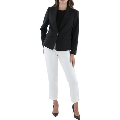 Женский черный вязаный рабочий блейзер Le Suit на одной пуговице Petites 8P BHFO 4510