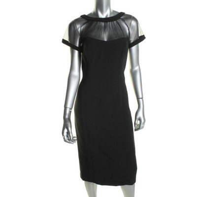 Женское вечернее коктейльное платье Maggy London из черной сетки с V-образным вырезом на спине, 10 BHFO 3488