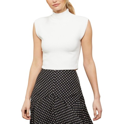 Женская укороченная рубашка BCBGMAXAZRIA на скрытой молнии сзади с имитацией шеи и коротким рукавом BHFO 7364