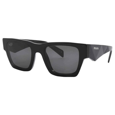 Pre-owned Prada Grey Square Men's Sunglasses Pr A06s 16k08z 50 Pr A06s 16k08z 50 In Gray