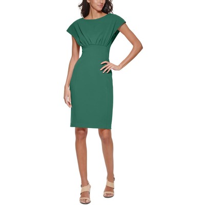 Женское офисное платье-футляр из крепа с вырезом лодочкой Calvin Klein Petites BHFO 6363