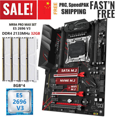 X99 Motherboard LGA 2011-3 + Xeon E5 2696 V3 32GB DDR4 2133MHz ECC RAM Combo Kit