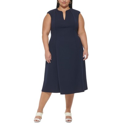 Женское темно-синее платье миди на завязках Calvin Klein Plus 16W BHFO 9406