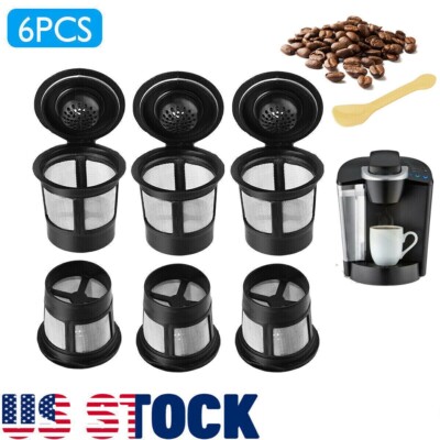 6 Pack Reusable K Cup Filter Basket Refillable Coffee Pod Capsule for Keurig US