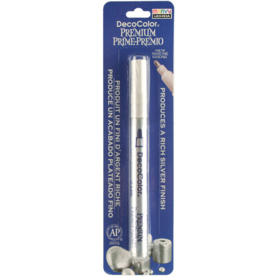 DecoColor Premium Fine Tip Paint Marker-Silver,1 pack of 1 piece