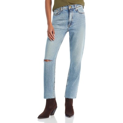 Женские синие джинсы Rag & Bone с высокой посадкой и прямыми штанинами 33 BHFO 5235