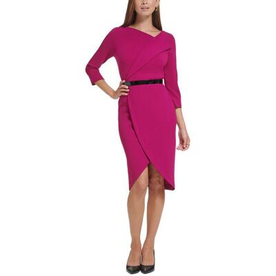 Calvin Klein Womens Purple Tulip Hem Wear To Work Dress Petites 4P BHFO 9439
