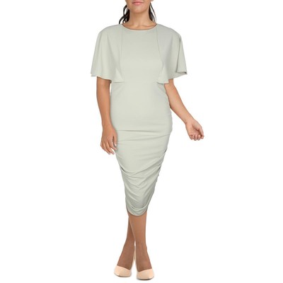 

Женское зеленое вязаное коктейльное платье миди Axe Paris со сборками для юниоров  BHFO 5710, Sage