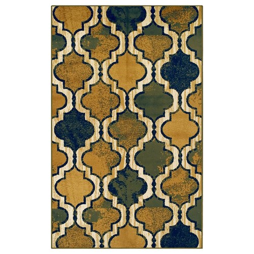 8 X 10 Зеленых ковриков Quatrefoil Power Loom, устойчивых к повреждениям и пятнам