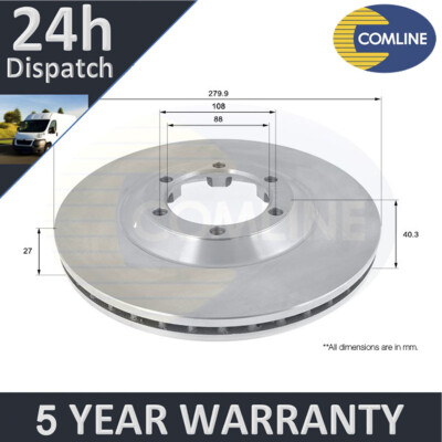 Fits Isuzu D-Max Rodeo 1.9 D 2.5 CRDi 3.0 Comline Front Brake Disc #1