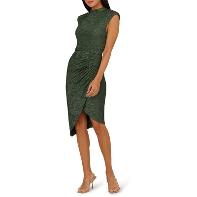 Adrianna Papell Womens Green Metallic Cocktail And Party Dress 12 BHFO 8582