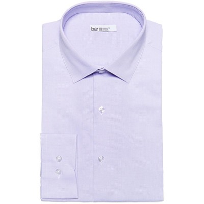 

Мужская фиолетовая хлопковая классическая рубашка Bar III Slim Fit 16–16,5 с длинными рукавами  BHFO 9792, Lavender, 100151818