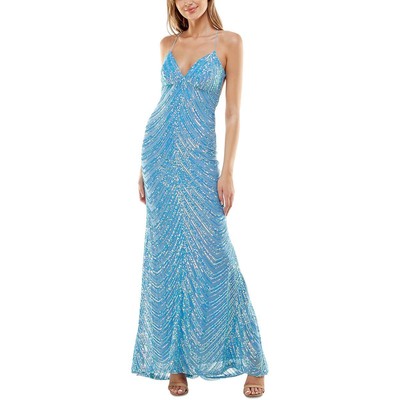 

Женское синее вечернее платье B. Darlin с пайетками для юниоров  BHFO 2436, Blue/pink iridescent