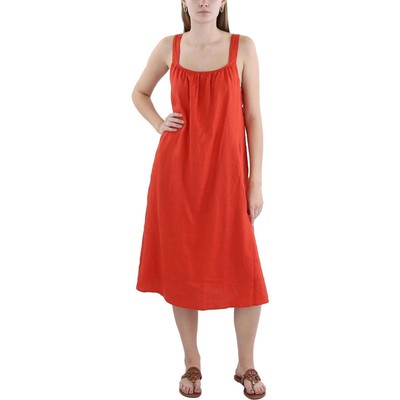 Eileen Fisher Womens Red Sleeveless Midi Tank Sundress S BHFO 9346