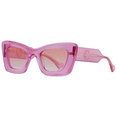 Pre-owned Gucci Violet Cat Eye Ladies Sunglasses Gg1552s 003 49 Gg1552s 003 49 In Purple