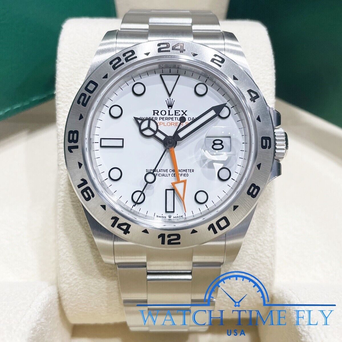 Pre-owned Rolex Explorer Ii 226570 42mm White Polar Dial Stainless Steel Oyster Bracelet