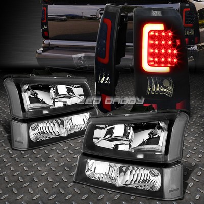 ЧЕРНАЯ ФАРА + ЧЕТКИЙ СИГНАЛ + ЗАКОПЧЕННЫЙ 3D U-ОБРАЗНЫЙ СВЕТОДИОДНЫЙ ЗАДНИЙ ФОНАРЬ HALO ДЛЯ 03-07 SILVERADO