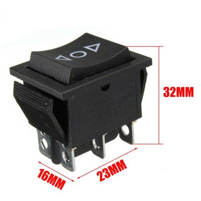 3-Position Momentary Rocker Switch 6-Pin Spring Return DPDT 16A 250V Car Hoist