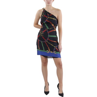 Lauren Ralph Lauren Womens Black Printed Above Knee Mini Dress 14 BHFO 9741