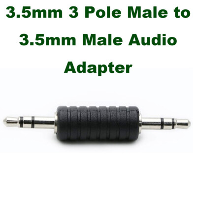 3.5mm Stereo Male to 3.5mm Male TRS Audio Headphone Adapter Coupler Connector