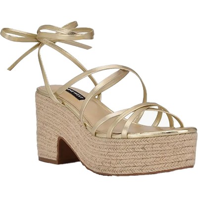 

Женские сандалии на платформе Nine West Riplee Gold, обувь 12, средний (B,M) BHFO 9815, Золотой, Riplee
