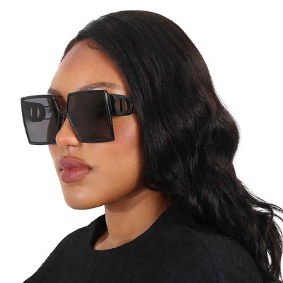 Pre-owned Dior Grey Shaded Square Ladies Sunglasses 30montaigne Su 14a0 58 30montaigne Su In Gray