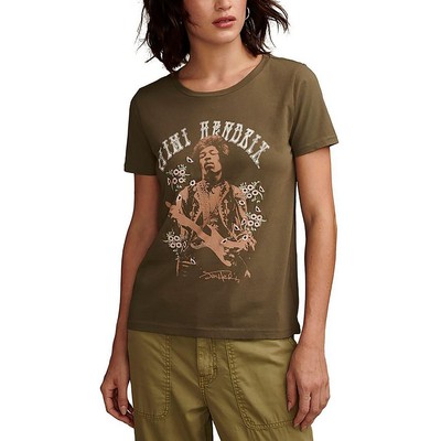 Женская зеленая футболка с цветочным рисунком Jimi Hendrix от Lucky Brand XS BHFO 9997