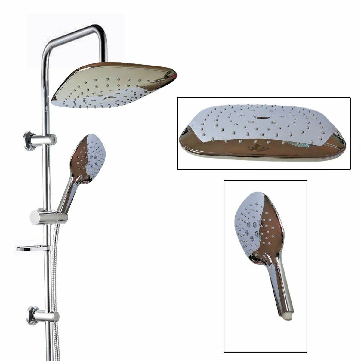 Asta Saliscendi Cromata Colonna Doccia Soffione Fisso Doccetta Saliscendi 9001