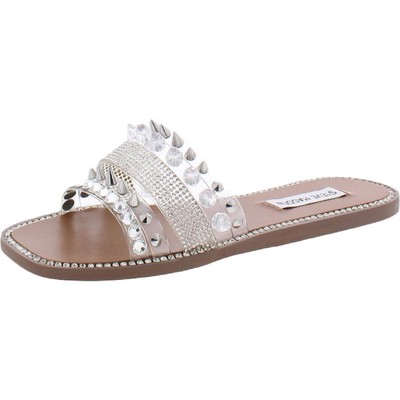 Горки для бассейна Steve Madden женские Leandra Silver Flats 6.5 Medium (B, M) BHFO 9582