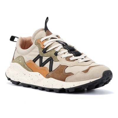 FLOWER MOUNTAIN FLOWER MOUNTAIN LENZAN SUEDE MEN'S BEIGE TRAINERS