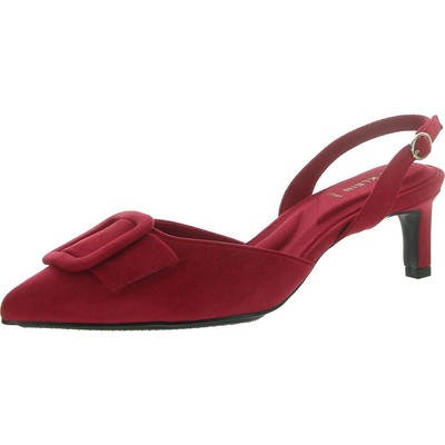 Anne Klein Womens Iva Red Slingback Heels Shoes 8.5 Medium (B,M) BHFO 6146
